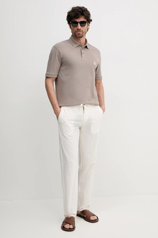 Λινό παντελόνι Lindbergh 30.008023.WHITE μπεζ SS25