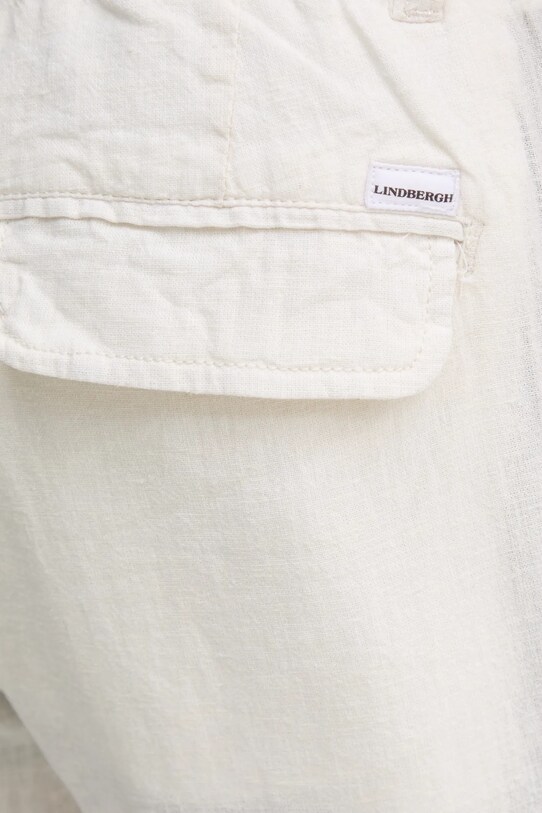 Λινό παντελόνι Lindbergh μπεζ 30.008023.WHITE