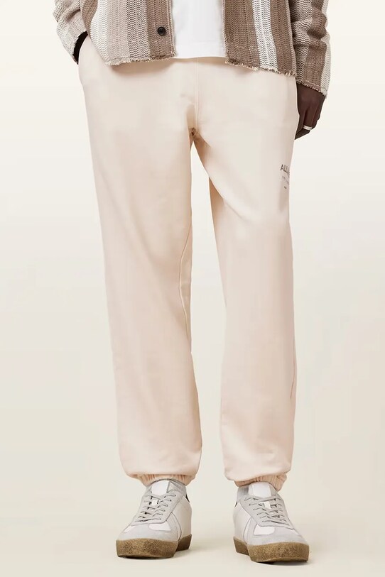AllSaints spodnie dresowe bawełniane UNDRGRND M031TB beżowy SS25