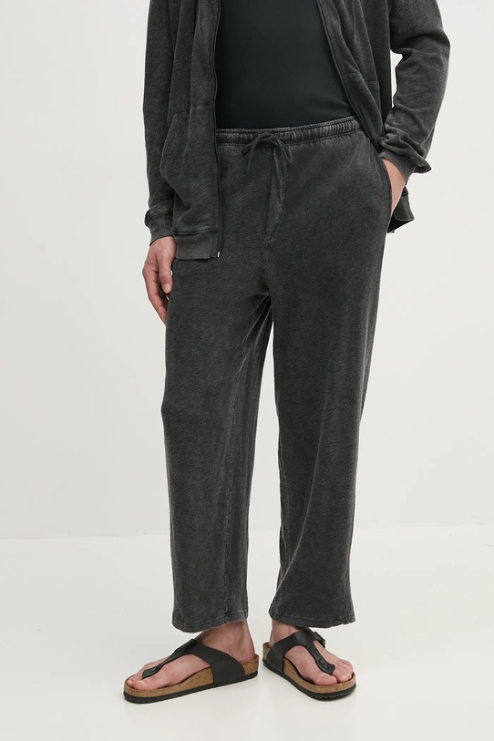 Pamučne hlače American Vintage pletivo crna MSON05BGE25