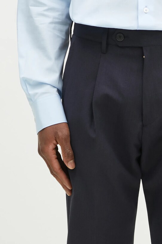 Paul Smith spodnie z domieszką wełny granatowy M1R.408Z.P02571