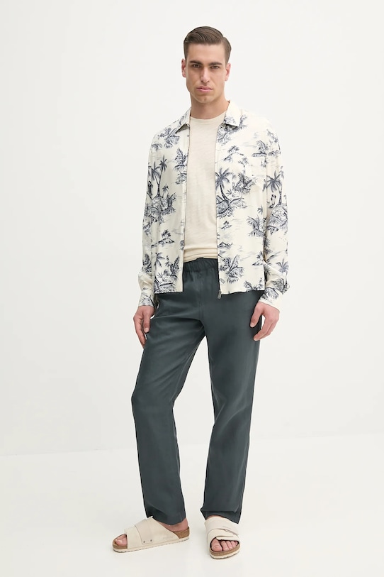 ZADIG&VOLTAIRE spodnie lniane tkanina szary WMPA01208.310