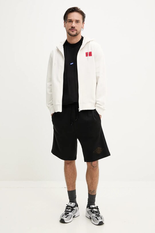 Бавовняні шорти HUGO 50534953 чорний SS25