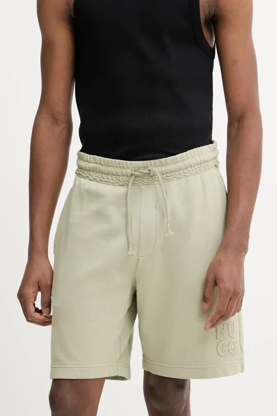 HUGO pantaloni scurți din bumbac bumbac verde 50535288