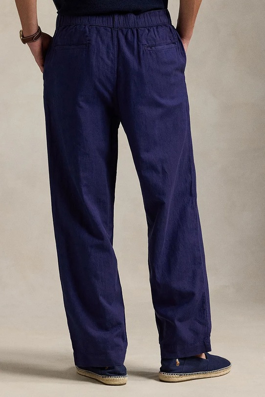 Odzież Polo Ralph Lauren spodnie lniane 710958596 granatowy