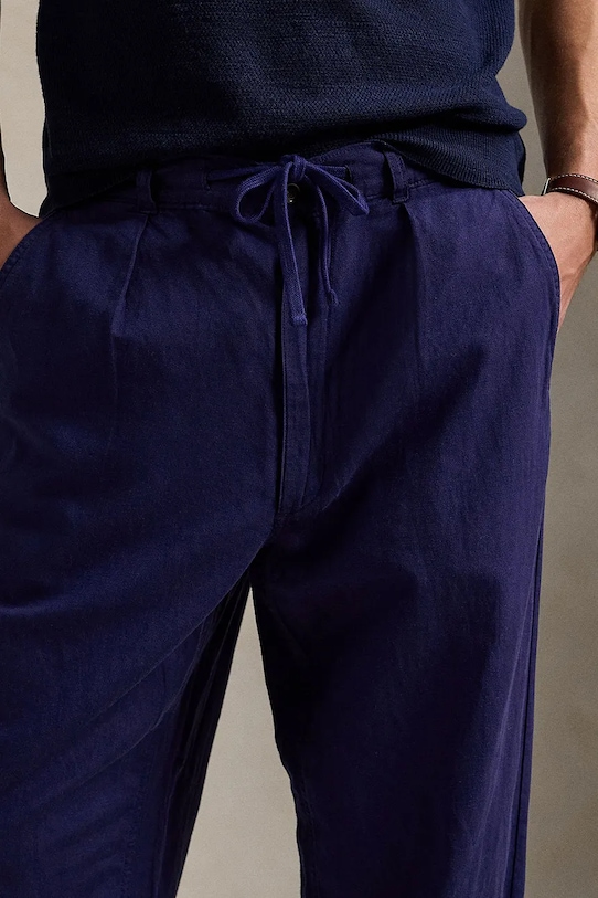 Polo Ralph Lauren spodnie lniane granatowy 710958596