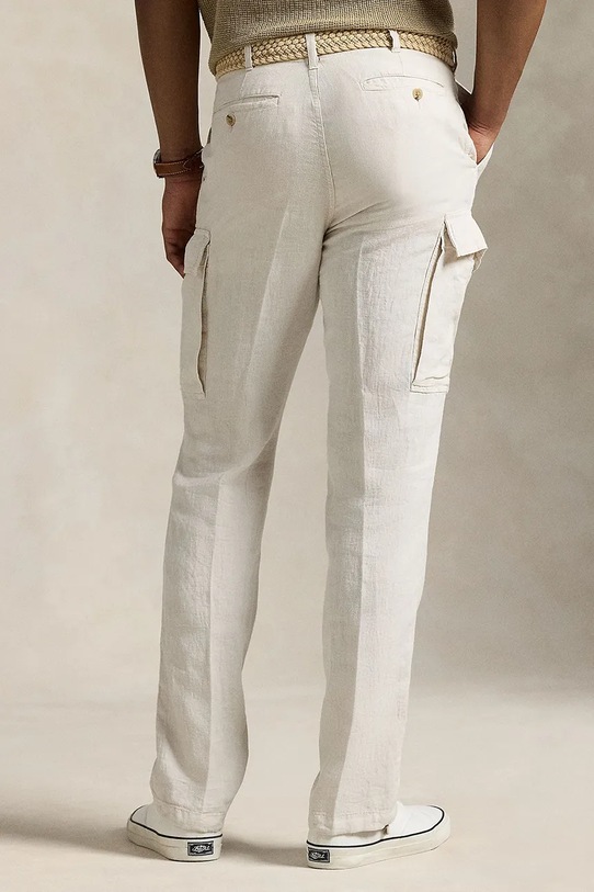 Odzież Polo Ralph Lauren spodnie lniane 710958608 beżowy