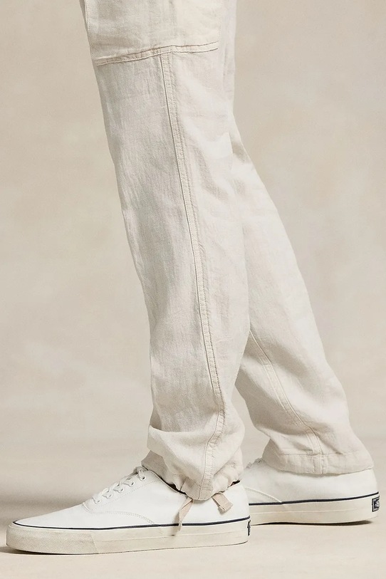 Polo Ralph Lauren spodnie lniane beżowy 710958608