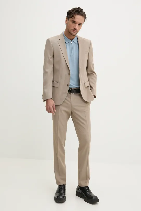 HUGO pantaloni in misto lana 50538334 beige SS25