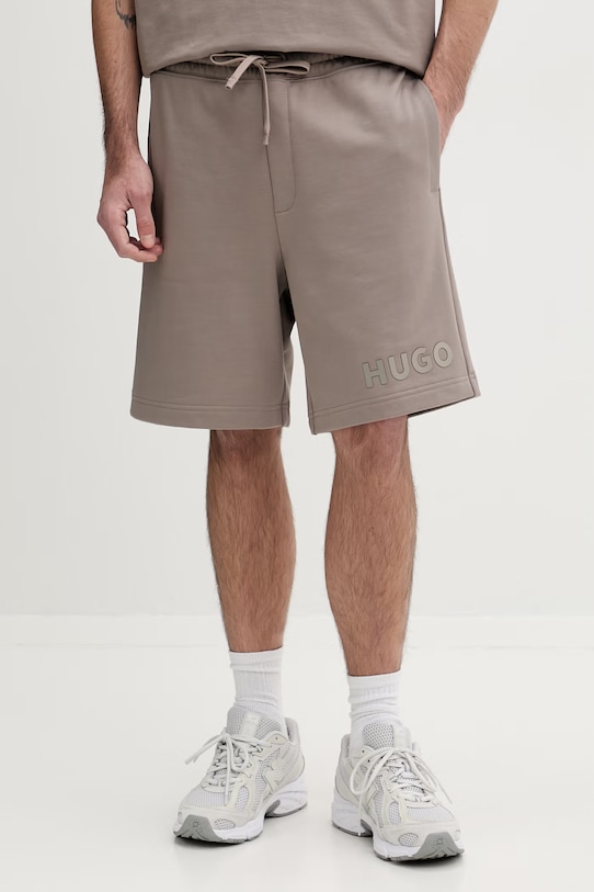 Bavlnené šortky HUGO bavlna béžová 50535260