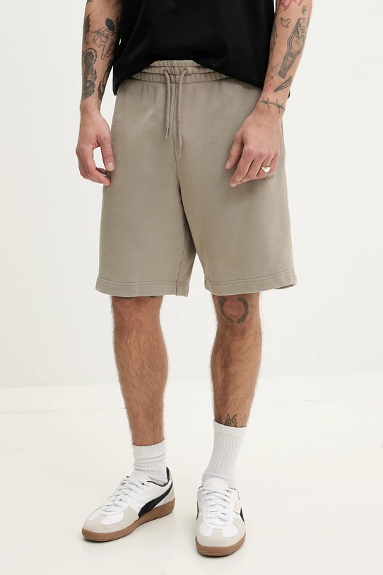 Bavlnené šortky HUGO pletenina béžová 50540969