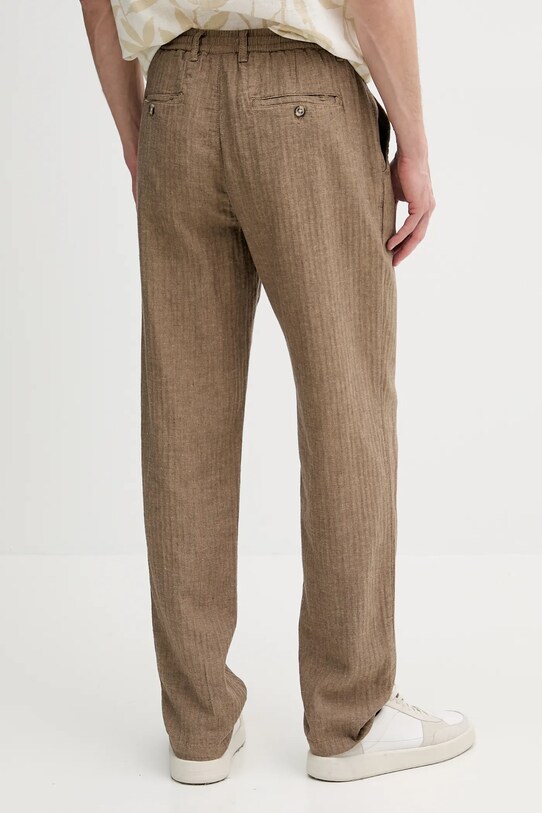 Îmbrăcăminte Lindbergh pantaloni din amestec de in 30.003020.DK.STONE verde