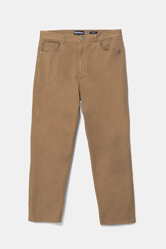 Barbour spodnie Washed Stretch Twill Regular Fit Trouser bawełna zielony MTR0742