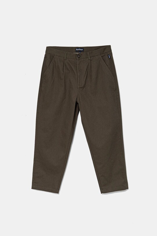 Хлопковые брюки Barbour Bayview Herringbone Trouser хлопок зелёный MTR0765