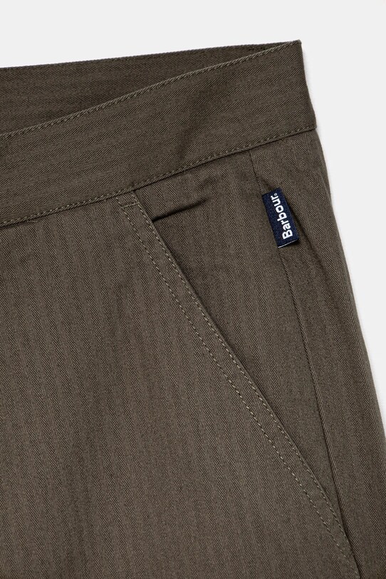 Odzież Barbour spodnie bawełniane Bayview Herringbone Trouser MTR0765 zielony