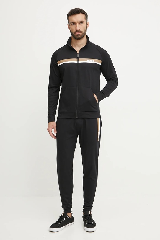 Хлопковые спортивные штаны BOSS 50540654 чёрный SS25