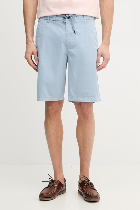 BOSS Orange szorty chino męskie bawełniane z elastanem niebieski 50536885
