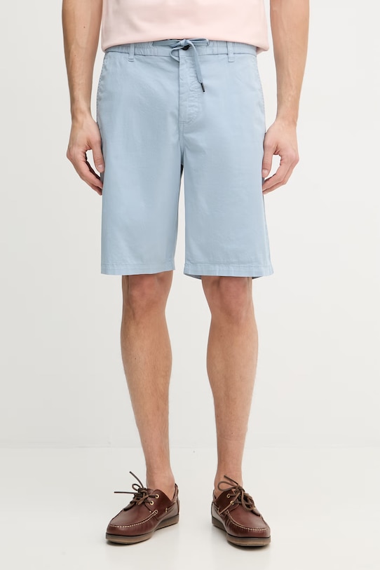 BOSS Orange szorty chino męskie bawełniane z elastanem niebieski 50536885