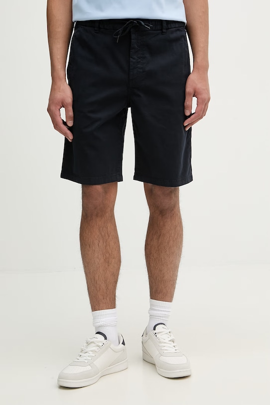 BOSS Orange szorty chino męskie bawełniane z elastanem granatowy 50536885