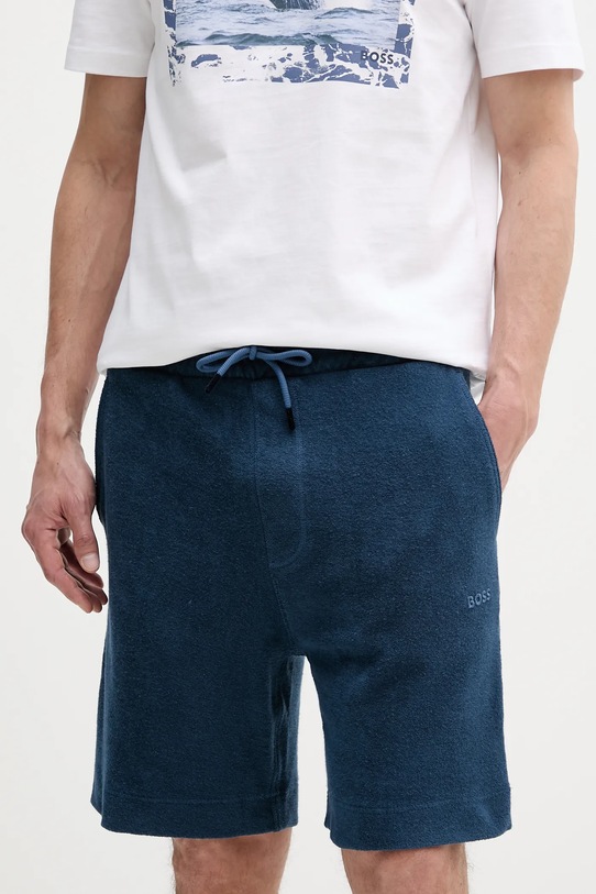 Bavlnené šortky BOSS Orange bavlna tmavomodrá 50539868