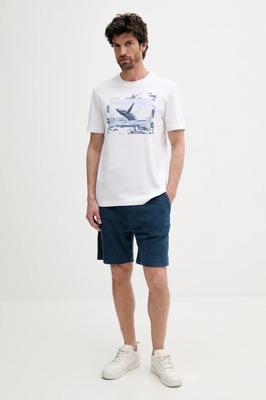BOSS Orange pantaloni scurți din bumbac 50539868 bleumarin SS25