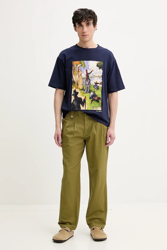 Бавовняні штани Desigual BANKER 25SMPW01 зелений SS25
