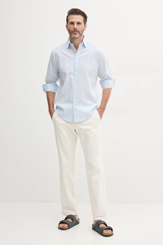 Guess spodnie z domieszką lnu MYRON M5GB01.WH782 beżowy SS25