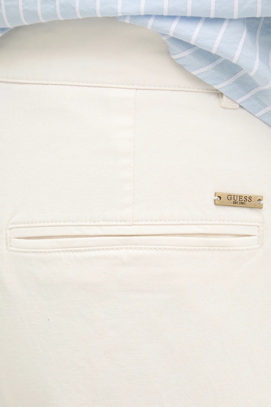 Guess spodnie z domieszką lnu MYRON beżowy M5GB01.WH782