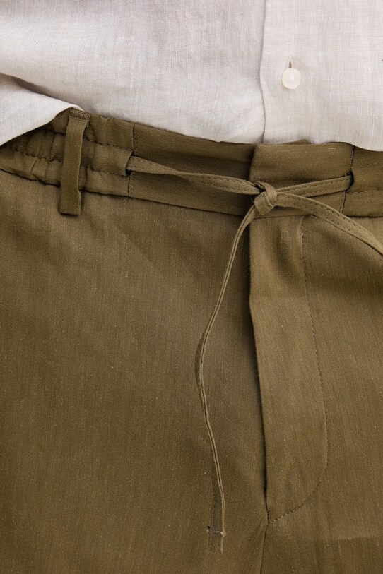 BOSS szorty lniane zielony 50540694