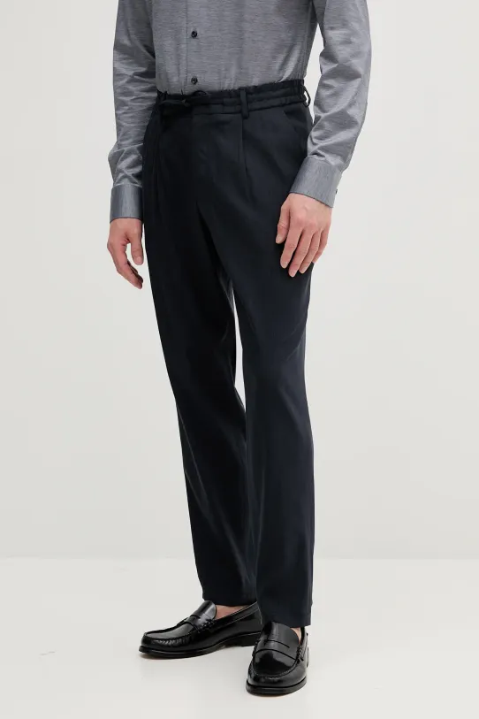 BOSS pantaloni din in drept bleumarin 50540733