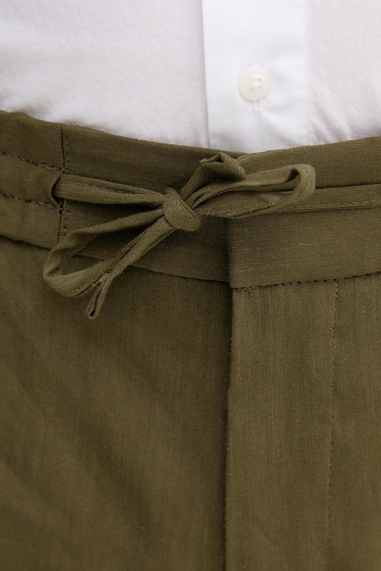 BOSS pantaloni din in verde 50540733