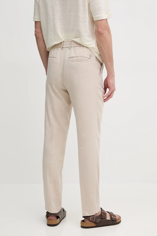 Îmbrăcăminte BOSS pantaloni din in 50540480 bej