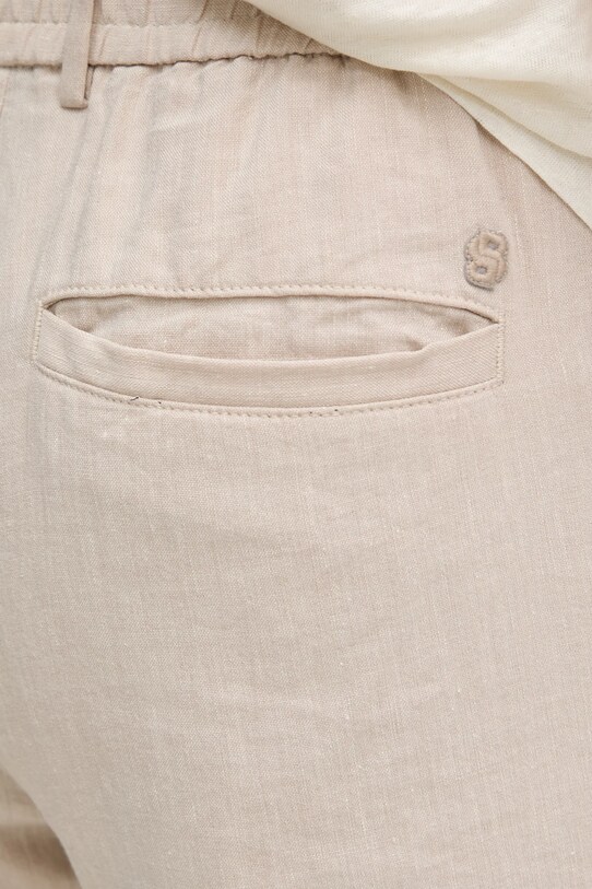 BOSS pantaloni din in bej 50540480
