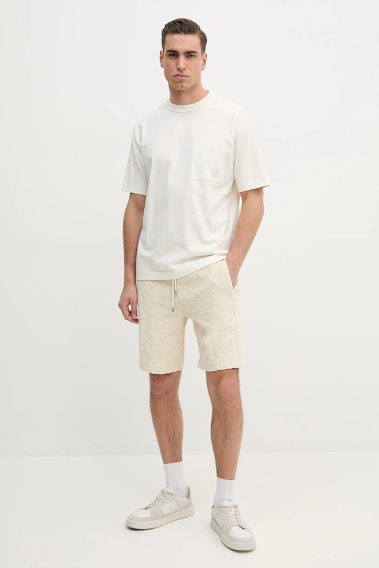 Bavlnené šortky BOSS 50538636 béžová SS25