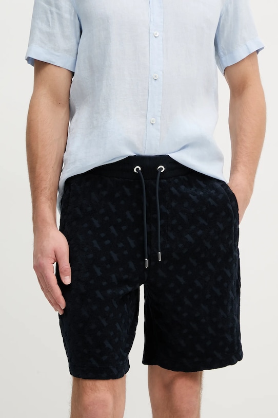 Bombažne kratke hlače BOSS Pletenina mornarsko modra 50538636