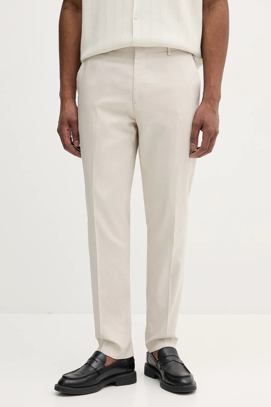 Calvin Klein pantaloni din amestec de in potrivit bej K10K114400