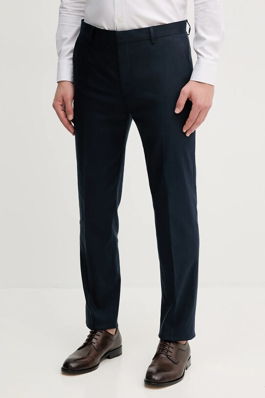 Calvin Klein pantaloni din amestec de in potrivit bleumarin K10K114400