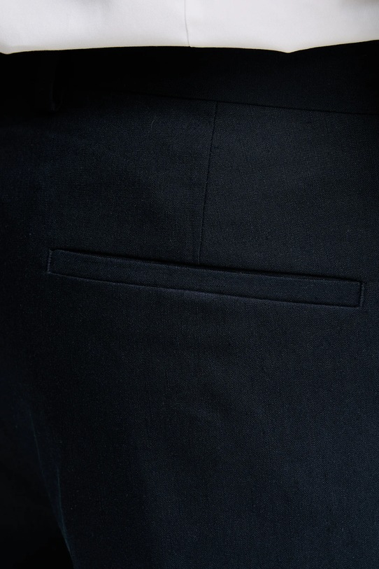 Calvin Klein spodnie z domieszką lnu granatowy K10K114400