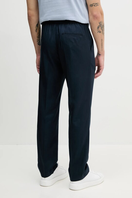 Odzież Calvin Klein spodnie z domieszką lnu K10K114403 granatowy