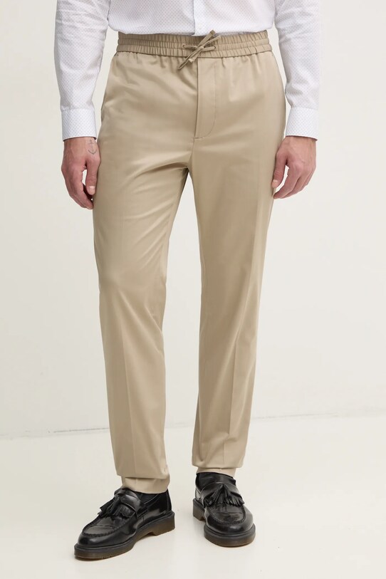 Calvin Klein spodnie z elastanem beżowy K10K114467