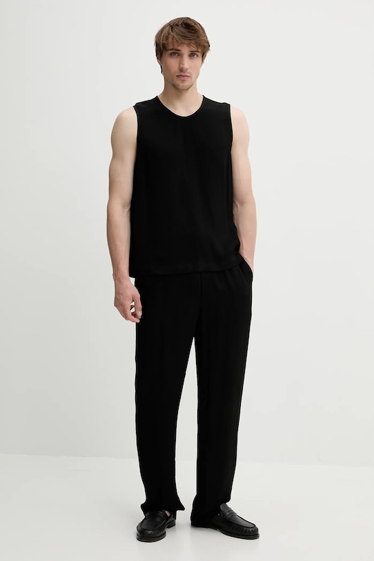 Nanushka pantaloni DEMIS NM25SSPA11399 negru SS25