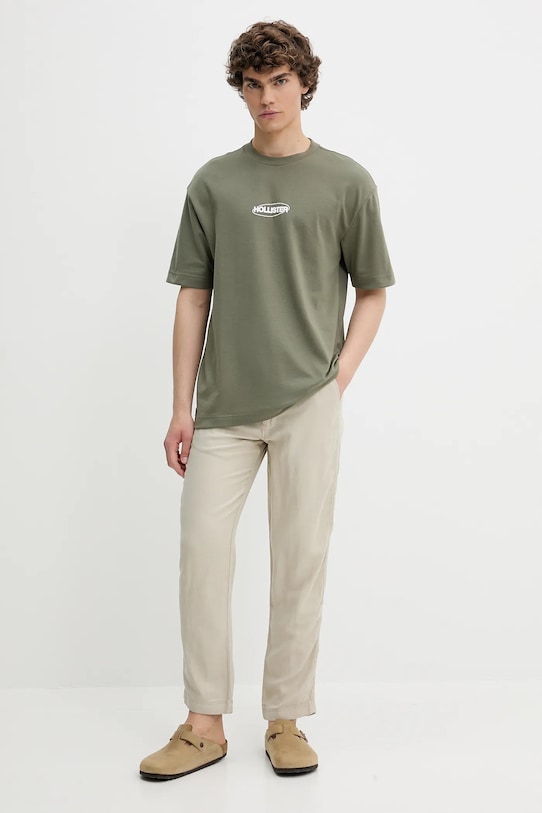 Льняные брюки Superdry M7011318A.S1F бежевый SS25