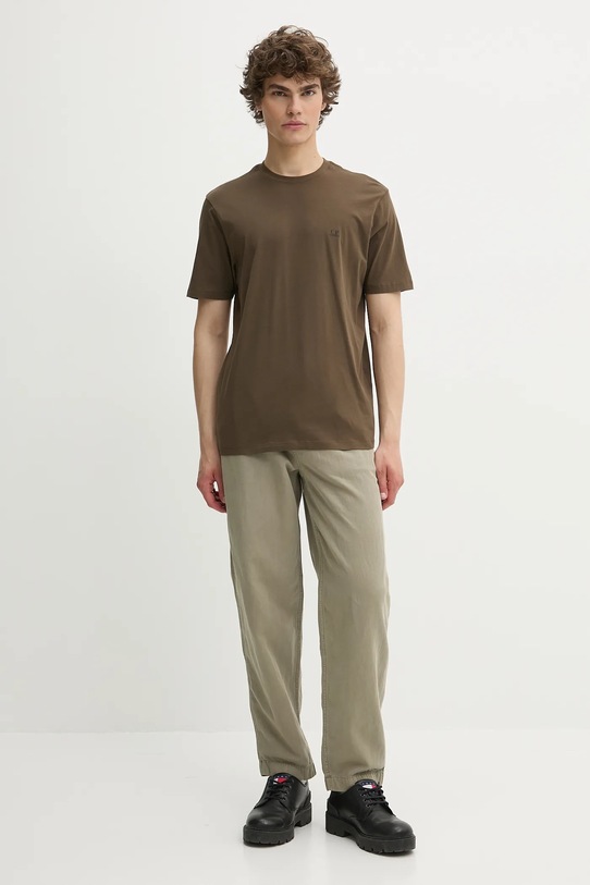 Superdry pantaloni din amestec de in M7011395A.1KH verde SS25