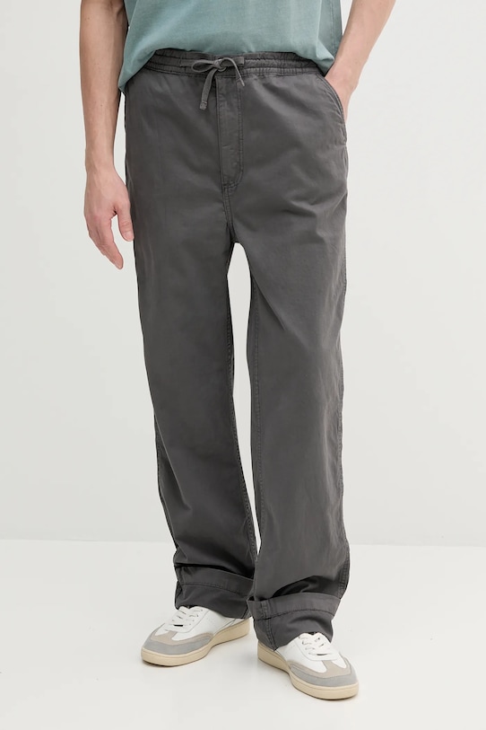Alpha Industries pantaloni de bumbac Basic Cotton Pants drept gri 156214