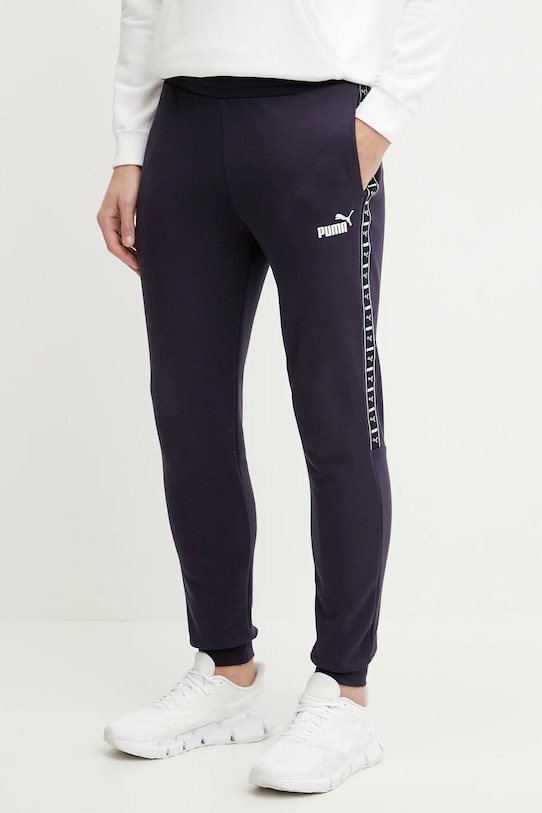 Puma pantaloni de trening tricotaj bleumarin 684680