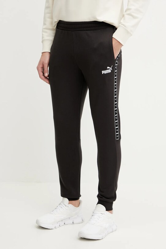Puma pantaloni de trening tricotaj negru 684680