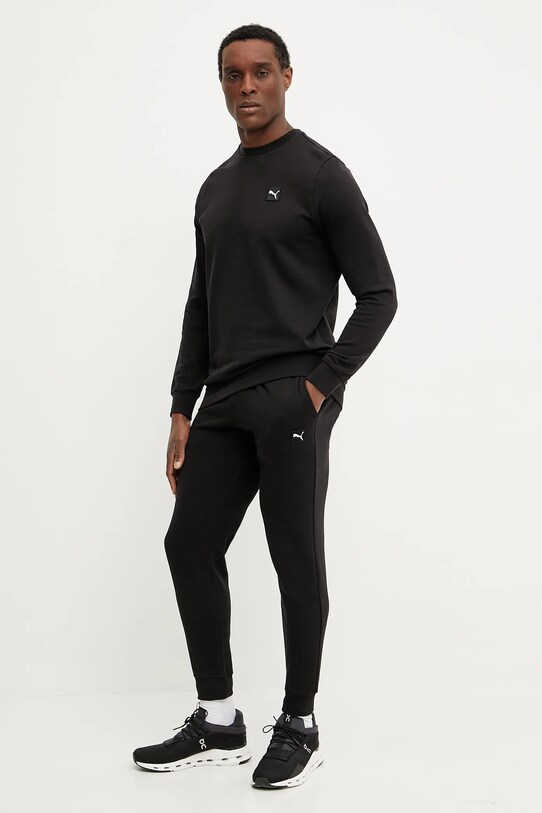 Puma spodnie dresowe bawełniane 684729 czarny SS25
