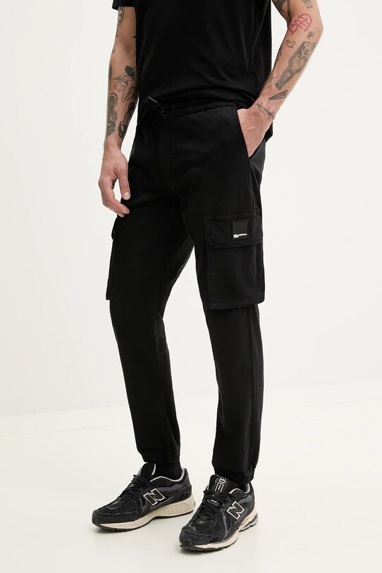 Штани Karl Lagerfeld Jeans з еластаном чорний A2M10163