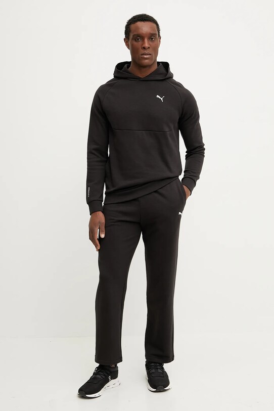 Puma spodnie dresowe bawełniane 629651 czarny SS25