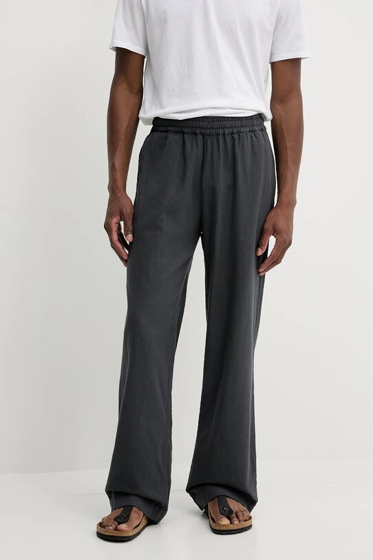 Памучен панталон Won Hundred памук сив 3562.14234